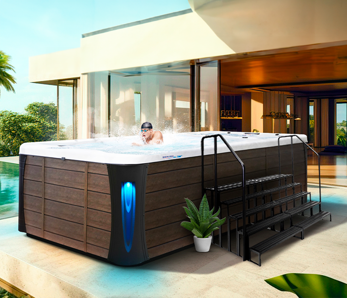 Calspas hot tub being used in a family setting - Middle Island